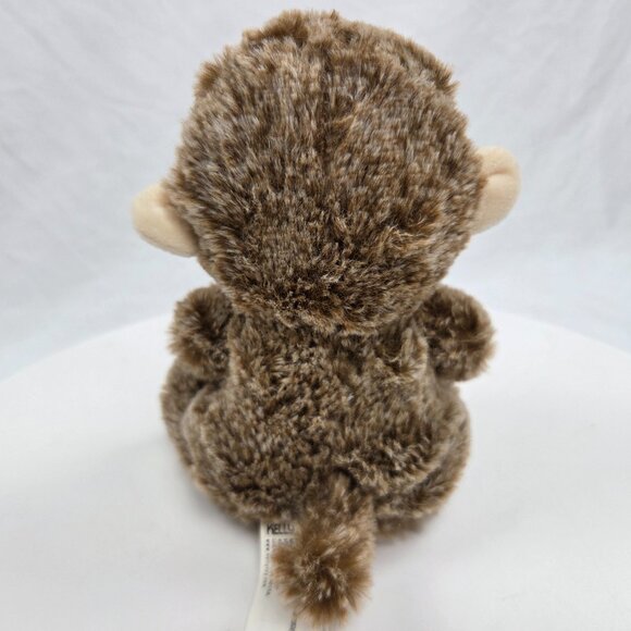 KELLYTOY MONKEY CHIMP PLUSH  HEART FOOT SPARKLE EYES BROWN STUFFED ANIMAL 6” - Picture 3 of 6